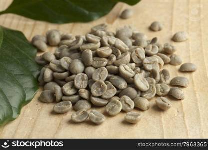 Heap of Pamwamba green unroasted coffee beans