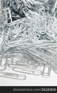 Heap of paper clips, close-up