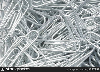 Heap of paper clips, close-up