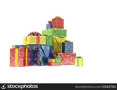 Heap of Presents Series(isolated pile of gift-boxes)