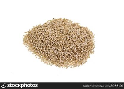 Heap of quinoa, a species of the goosefoot genus (Chenopodium quinoa), a grain crop grown primarily for its edible seeds