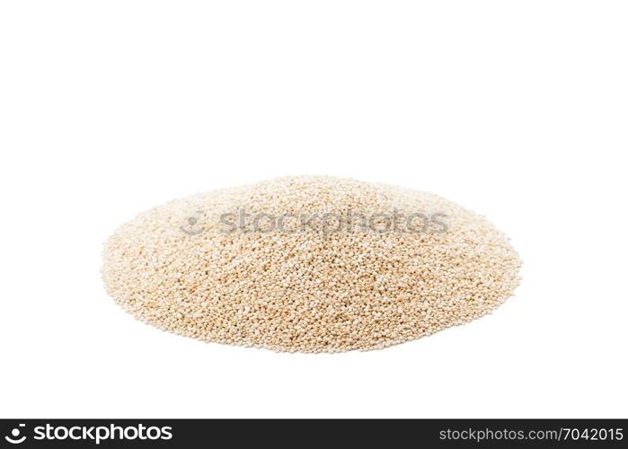 heap of quinoa isolated on white background