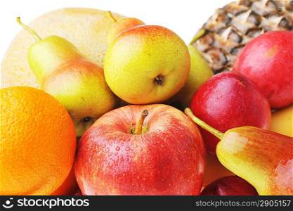 heap of ripe tasty fruit close up
