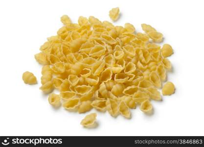 Heap of traditional Italian gnocchi pasta on white background
