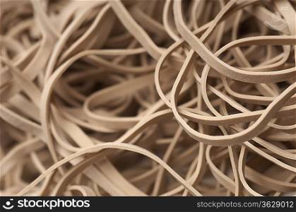 Heap of white rubber bands
