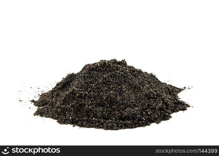 Heap Soil. Isolated on white background