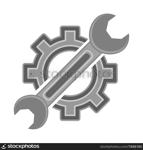 Hear and Wrench. Service Icon Isolated on White Background. Hear and Wrench. Service Icon