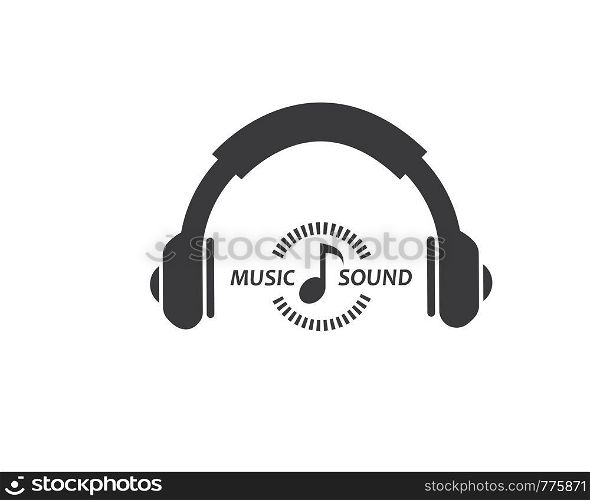hearing music with earphone icon illustration vector design