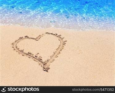 heart- a picture on sand