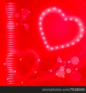 Heart Background Indicating Light Burst And Relationship