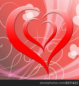 Heart Background Showing Valentines Day And Affection