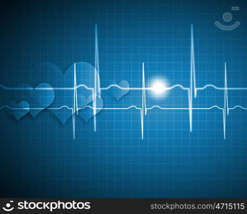 Heart Beat. A medical background with a heart beat / pulse with a heart rate monitor symbol