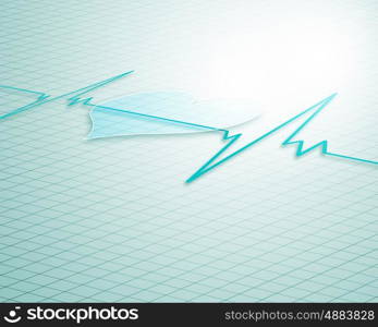 Heart Beat. A medical background with a heart beat / pulse with a heart rate monitor symbol