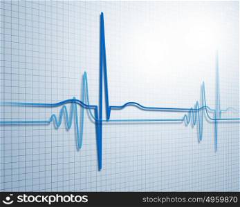 Heart Beat. A medical background with a heart beat / pulse with a heart rate monitor symbol