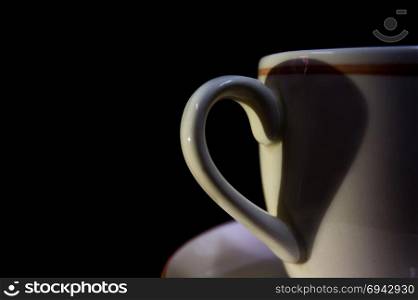 Heart by Shadow form the ear of the coffee cup