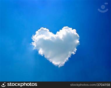 Heart cloud on the blue sky