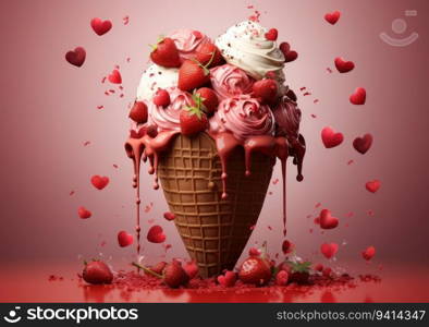 Heart Delight. Capturing the Essence of Love with a Sweet and Tender Concept. Valentine concept background.