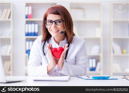 Heart doctor in telemedicine medical concept