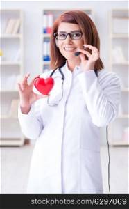 Heart doctor in telemedicine medical concept. The heart doctor in telemedicine medical concept