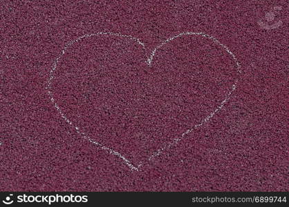 Heart drawing on the ground. Childhood memories.