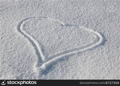 Heart Drawn In Fresh Snow