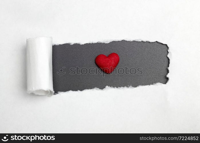 Heart for exploding a piece of paper.. Heart on black and white background.