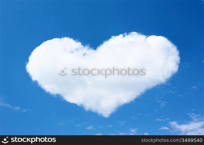 Heart from cloud in the blue sky