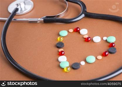 heart from drugs near stethoscope