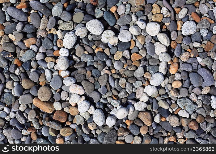 Heart from stones on pebble