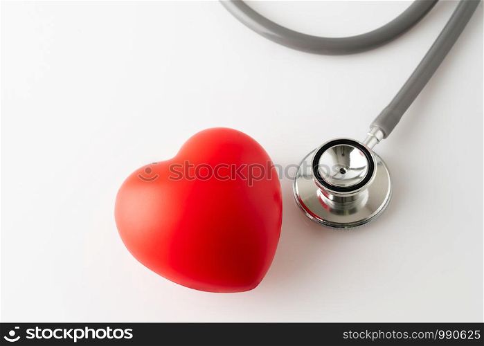 Heart icon and stethoscope, medical & health care concept
