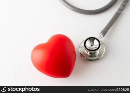 Heart icon and stethoscope, medical & health care concept