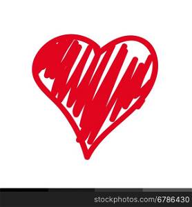 Heart icon sketches Illustration design