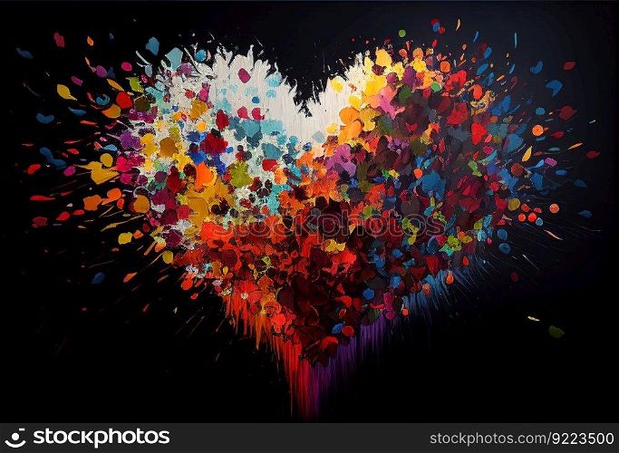 Heart illustration. Valentine symbol. AI generative.