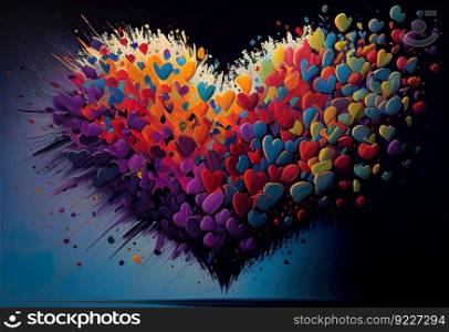 Heart illustration. Valentine symbol. AI generative.