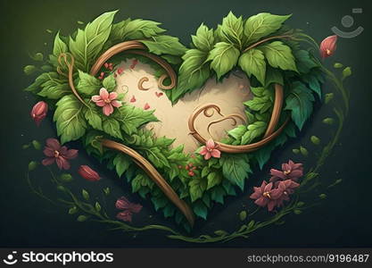 Heart made of flowers against mint green background. Creative spring idea. Flowers heart. Neural network AI generated art. Heart made of flowers against mint green background. Creative spring idea. Flowers heart. Neural network AI generated