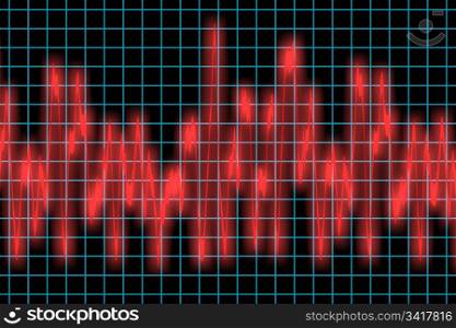 heart monitor. a pulsating and erratic heart monitor or sound wave