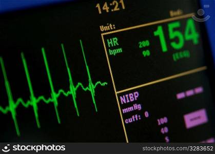 Heart monitor measuring vital signs.