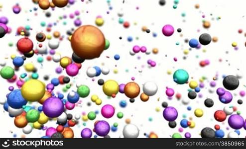 Heart of Colorful Balls exploding