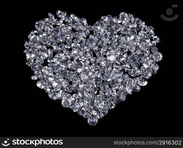 ""Heart of diamonds (love, valentine day series; 3d isolated objects)""