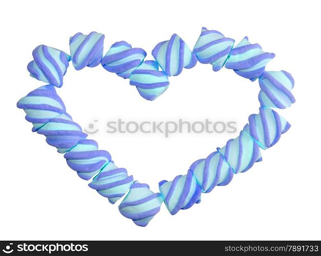 heart of marshmallow isolated on white background. valentine&rsquo;s day
