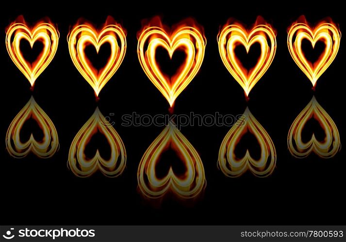 heart on fire. heart on fire to symbolise burning passion and love