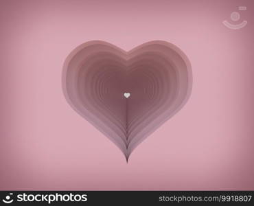 heart on pink background 3d rendering 