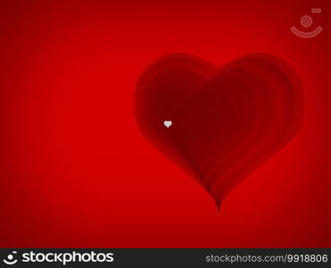 heart on red background 3d rendering 