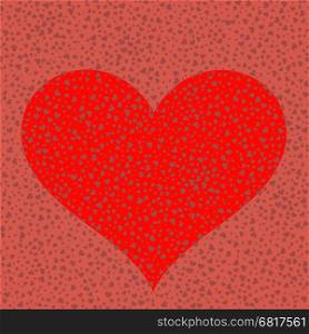 Heart on Red Romantic Background. Heart on Red Romantic Background. Symbol of Valentines Day