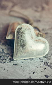 Heart ornament on rustic background