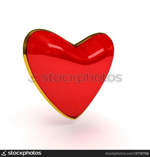 Heart over white. 3d rendered image