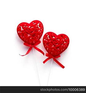 Heart pattern with ribbon. Lovers. Valentine Love. Isolated on white background.. Hearts pattern with ribbon