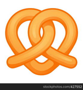 Heart pretzel icon. Cartoon of heart pretzel vector icon for web design isolated on white background. Heart pretzel icon, cartoon style