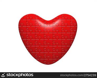 Heart puzzle. Isolated on white backgground