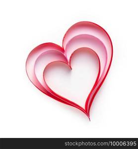 Heart ribbon pattern. Valentine Love. Isolated on white background.. Heart ribbon pattern